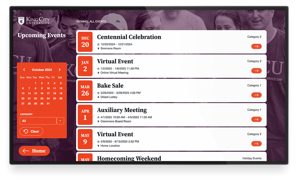 Calendar of events module